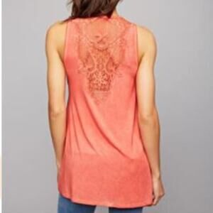 A Pea in the Pod Maternity Coral Tank Top Lace Detail Size XS